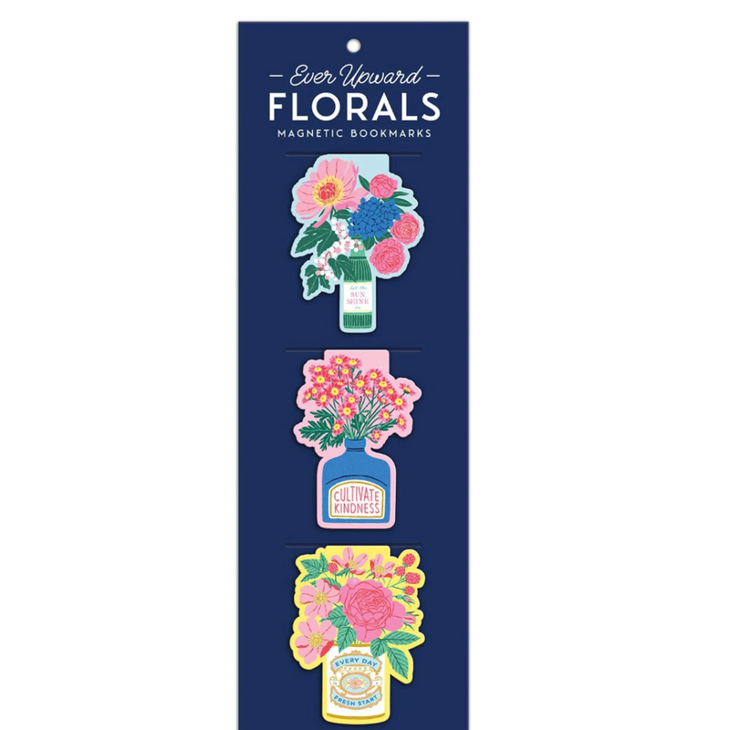 CHRONICLE BOOKS STATIONERY Ever Upward Florals Shaped Magnetic Bookmarks