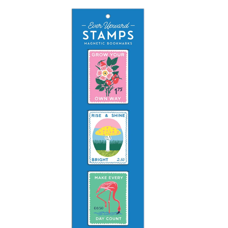 CHRONICLE BOOKS STATIONERY Ever Upward Stamps Shaped Magnetic Bookmarks