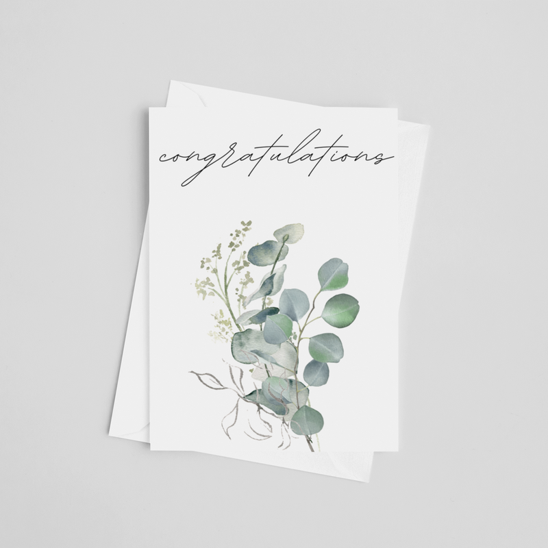 Congratulations Eucalyptus - Greeting Card
