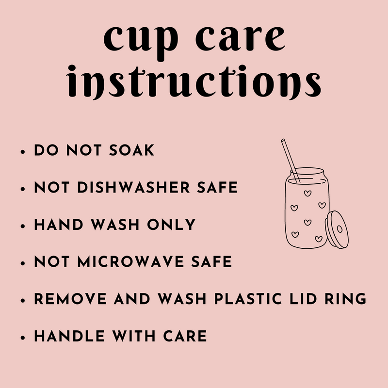 Nurse Fuel Can Glass With Lid + Straw