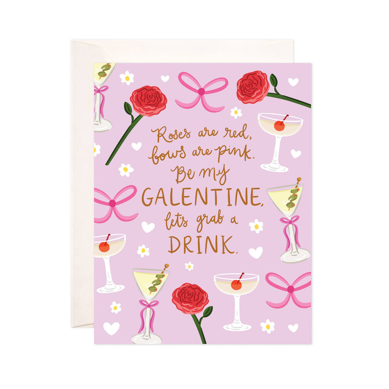 Let's Grab a Drink Greeting Card - Galentine's Day Card: Single Card