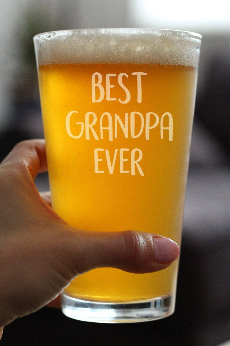 Best Grandpa Ever Pint Glass for Beer - Father's Day Gifts