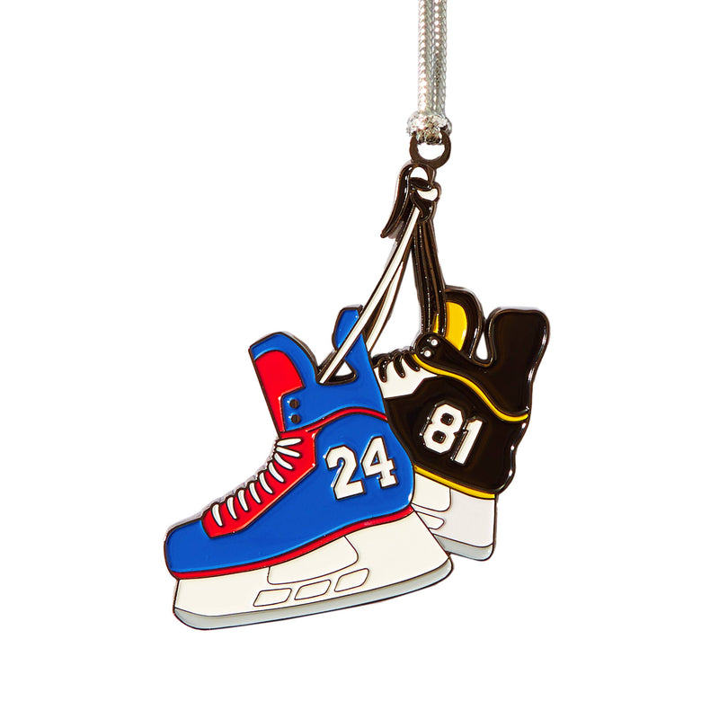 Heated Rivalry Hockey Skates Enamel Holiday Ornament