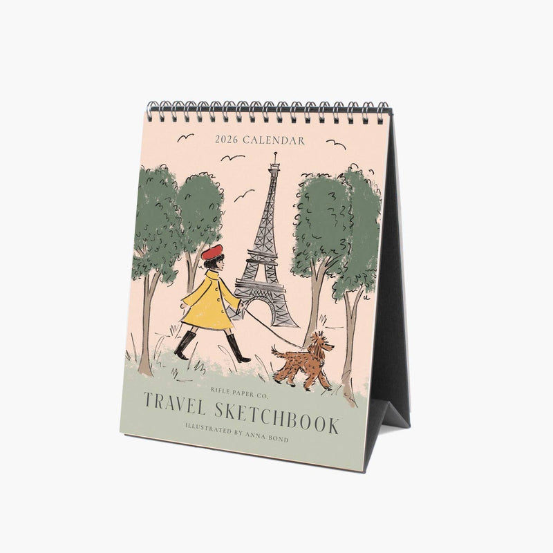 2026 Travel Sketchbook Desk Calendar