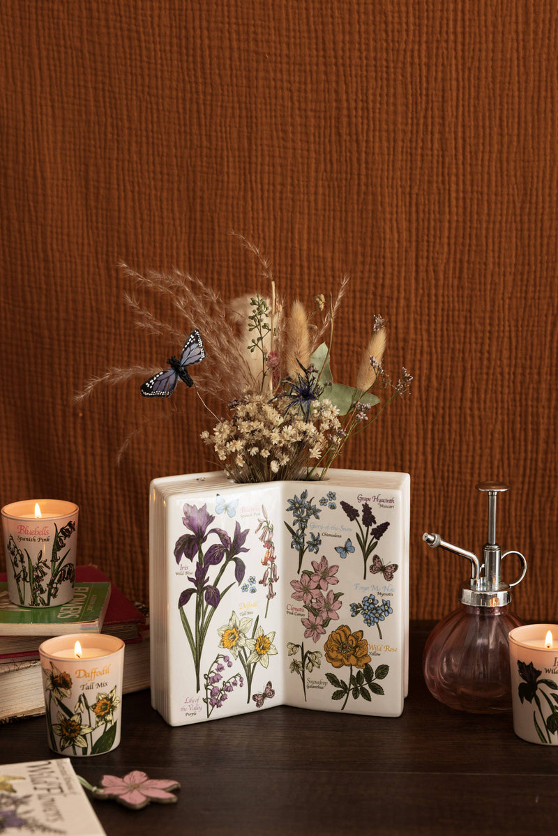 Open Book Vase | Wildflowers