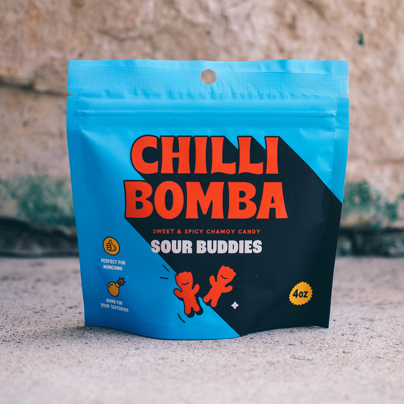 Chilli Bomba Sour Buddies Chili Chamoy Candy 4oz /12ct