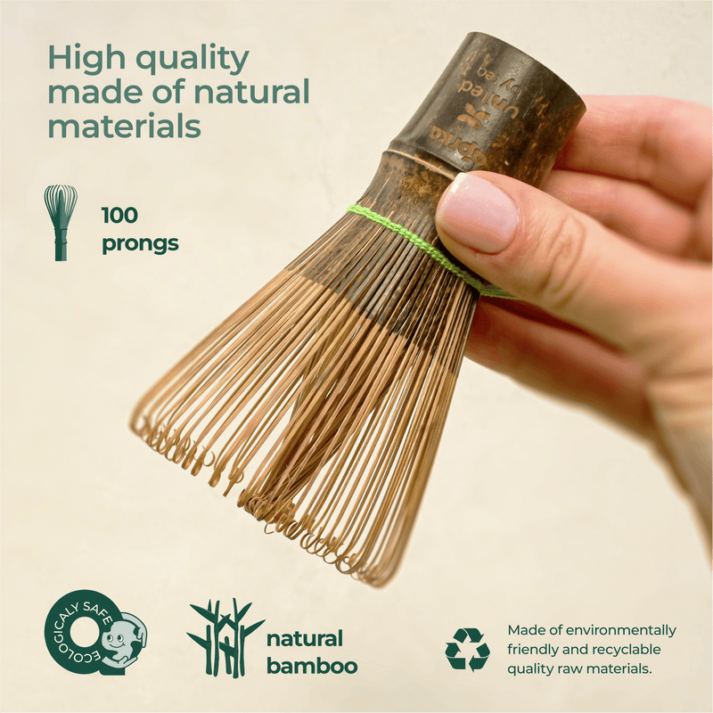 Matcha Green Tea Whisk (100 Prongs): Golden Bamboo