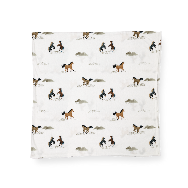 Stretch Knit Swaddle Blanket | Wild Horses