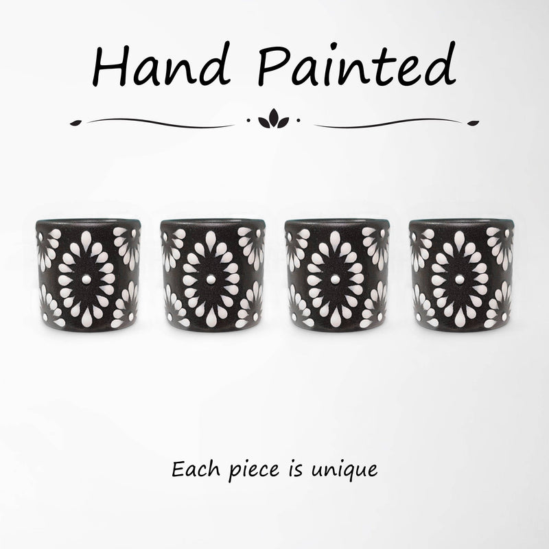 Talavera Shot Glass - Black & White