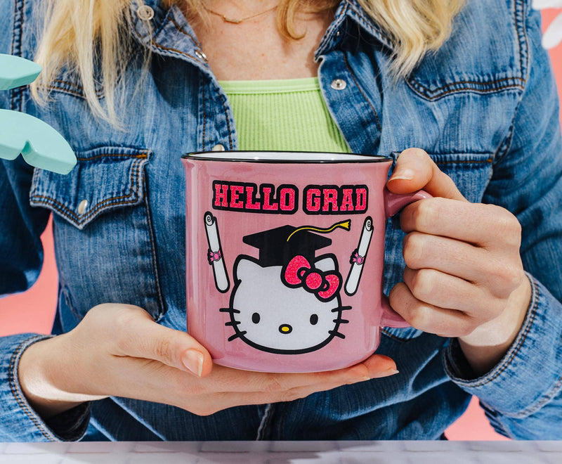 Hello Kitty "Hello Grad" 20oz Glitter Camper Mug