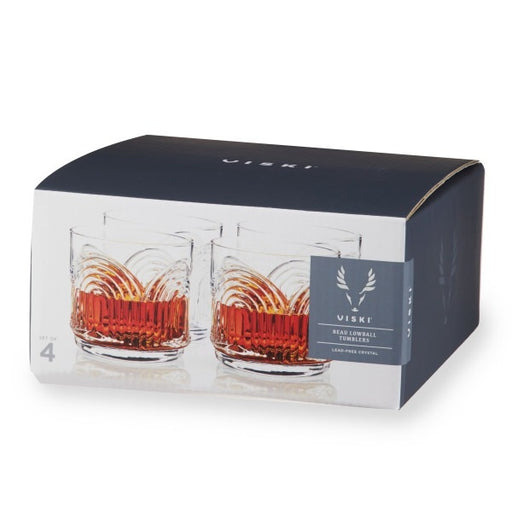 Deco Beau Crystal Lowball Tumblers | Set of 4 - LOCAL FIXTURE