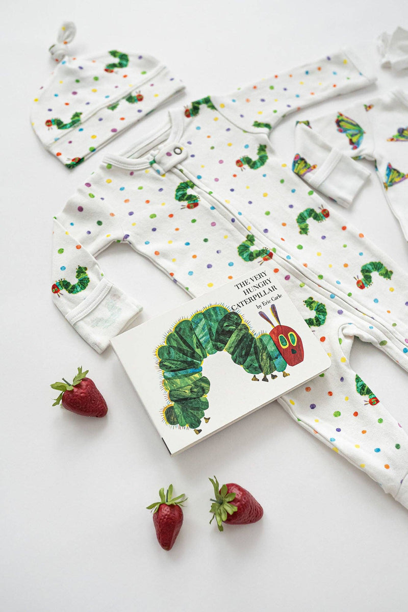 Caterpillar | Organic Zipper Footie: 3-6m