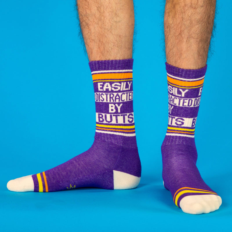 Easily Distracted By Butts Gym Crew Socks