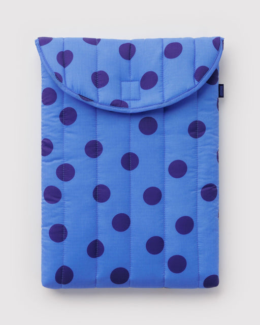 Puffy Laptop Sleeve 16 - Blue Polka Dot