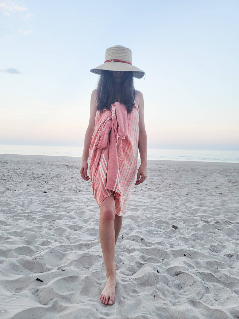 Tegula Turkish Towel | Sand Free Beach Towel |Jacquard Woven: Green