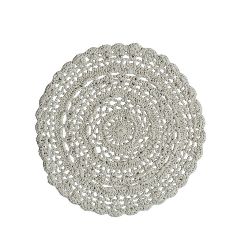 Recycled Cotton Blend Crocheted Placemat | Natural