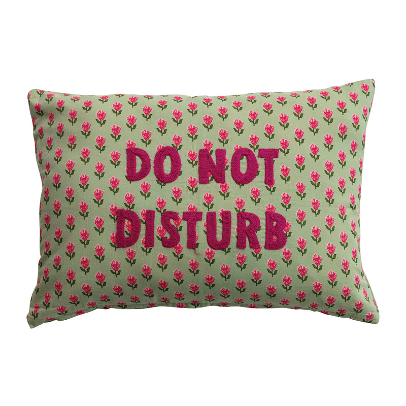 Cotton Voile Lumbar Pillow | "Do Not Disturb"