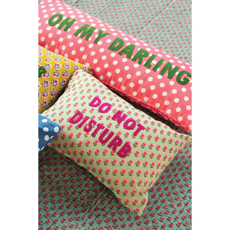 Cotton Voile Lumbar Pillow | "Do Not Disturb"