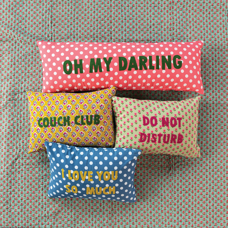 Cotton Voile Lumbar Pillow | "Do Not Disturb"
