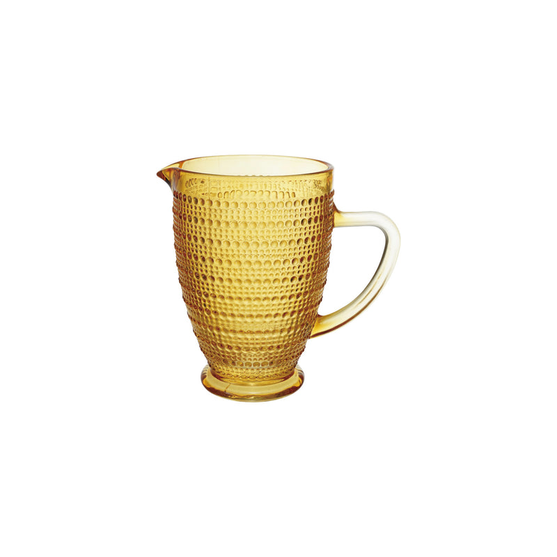 Glass Footed Pitcher with Raised Dots