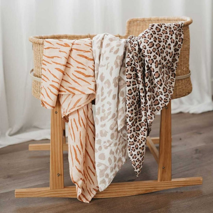 DOLLY LANA SWADDLE Bamboo Muslin Baby Swaddle - Leopard