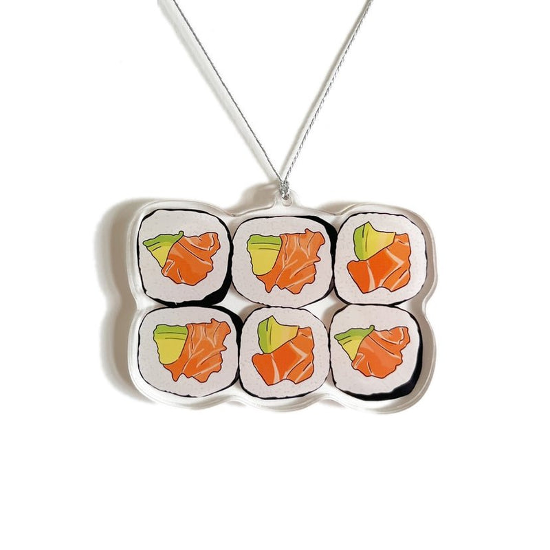 DRAWN GOODS ORNAMENT Salmon Avocado Sushi Roll Maki Christmas Ornament