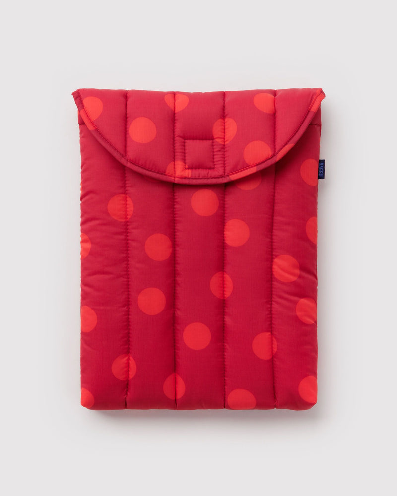 Puffy Laptop Sleeve 13"/14" Red Polka Dot
