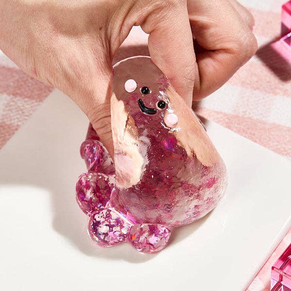 SqueezeSquad Taba Deluxe Premium Silicone Squishy Fidget Toy - Fuchsia Octopus