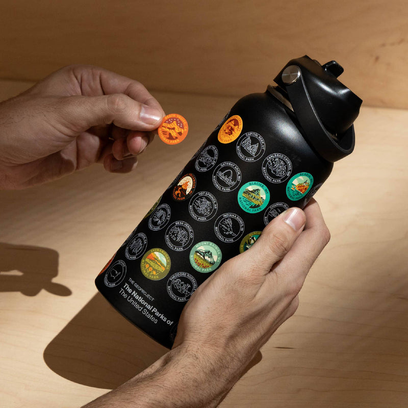 National Parks Insulated Sticker Bottle 32oz: Off-White