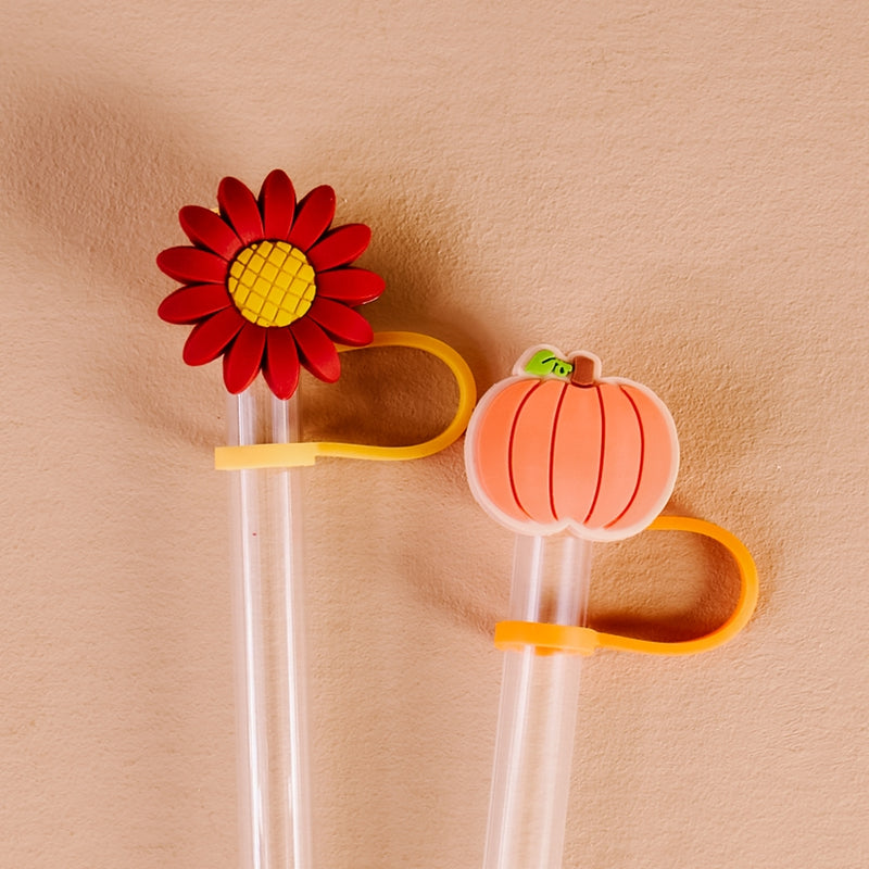Straw Topper Set-Petals & Pumpkins