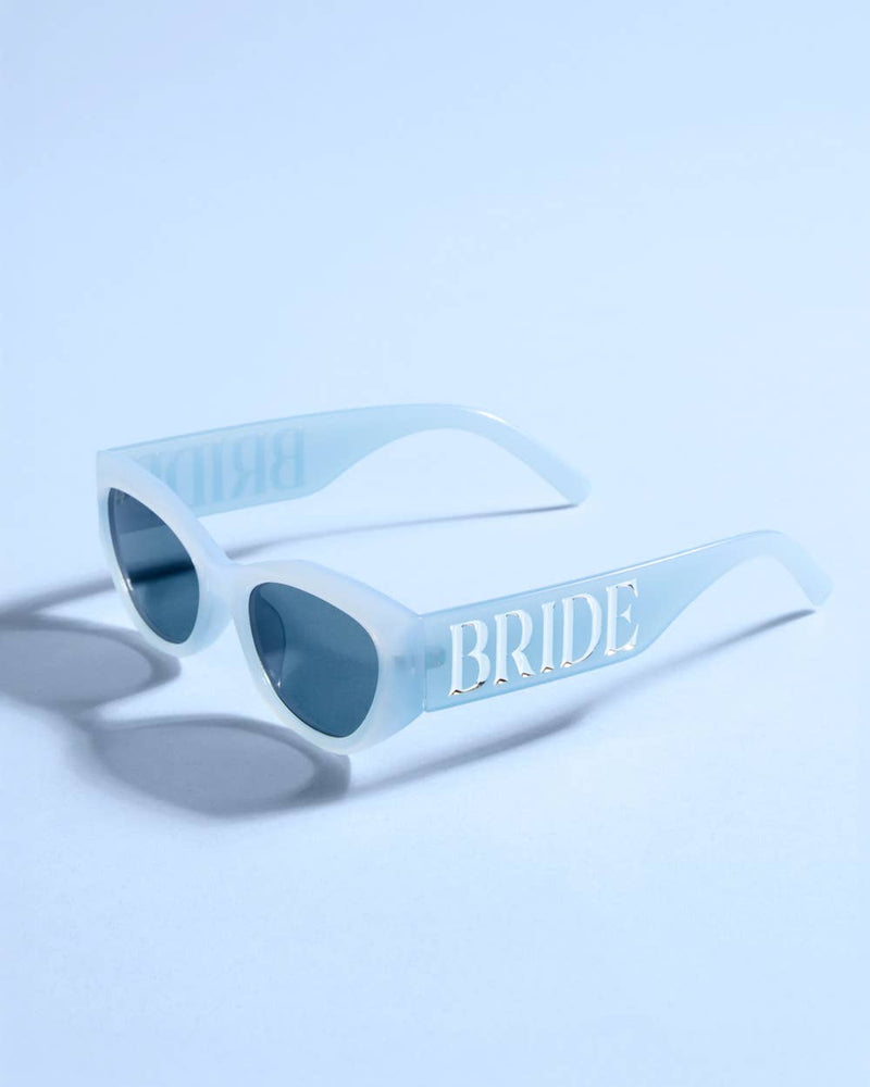 Blue Bride Sunglasses | bachelorette party bride sunnies