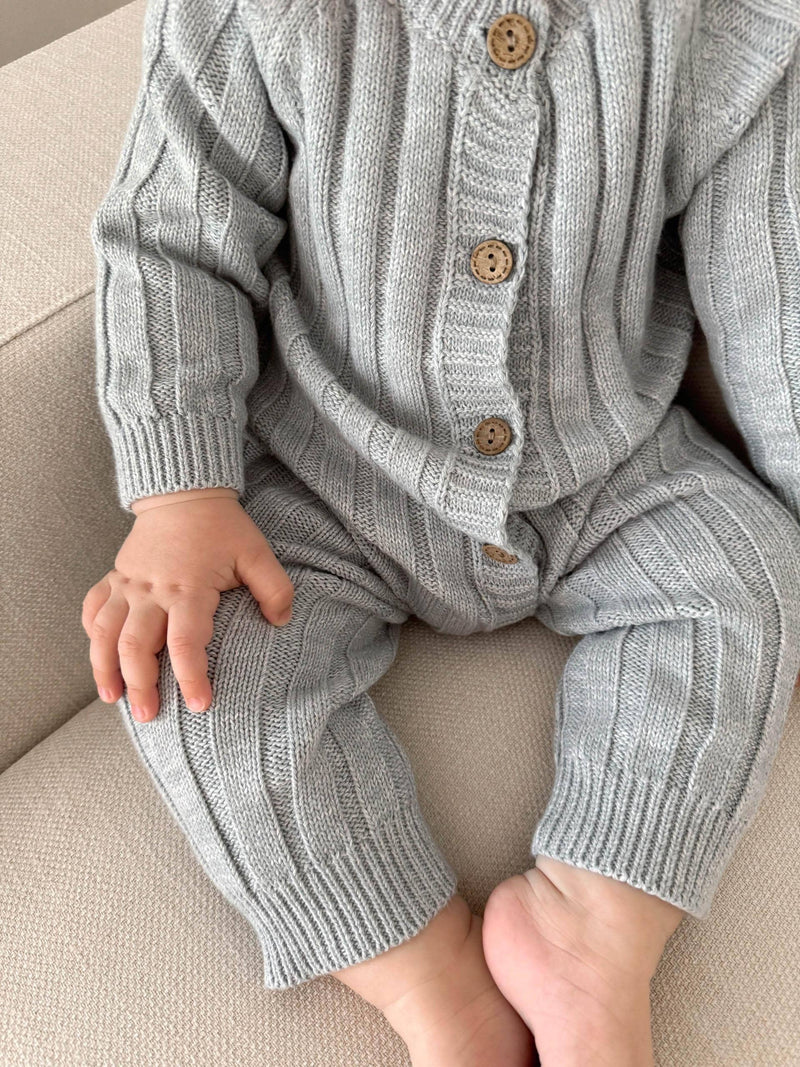 Milo Jumpsuit: Taupe / 6-12 months