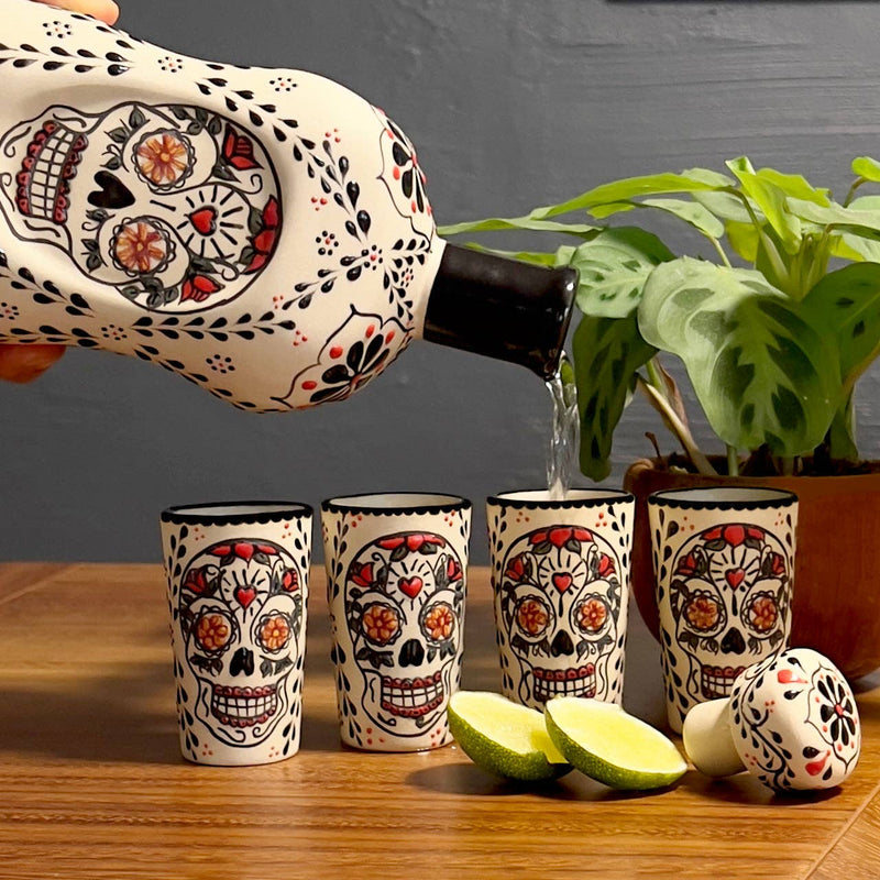 Tequila Decanter Set - Catrina