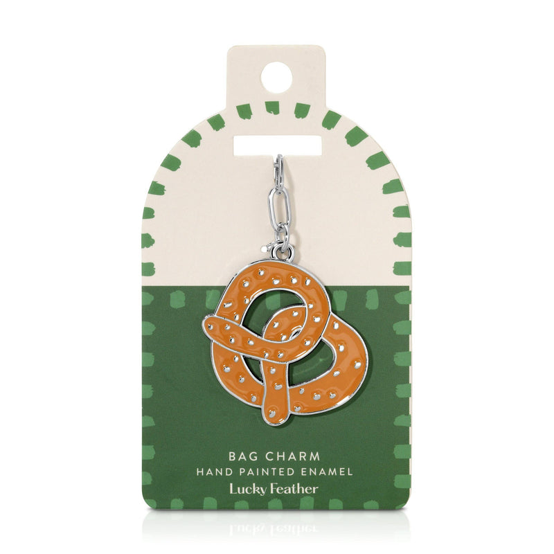 Enamel Bag Charm / keychain - Pretzel