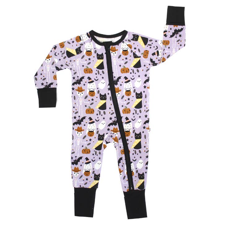 EMERSON AND FRIENDS BABY CLOTHES Spooky Cute Purple  | Halloween Bamboo Pajamas