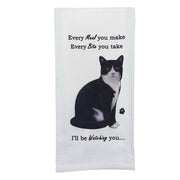 Black & white cat kitchen towel — Every Bite You Take, E&S Pets