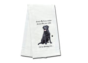Black Labrador kitchen towel — Every Bite You Take, E&S Pets