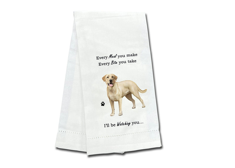 Yellow Labrador kitchen towel — Every Bite You Take, E&S Pets