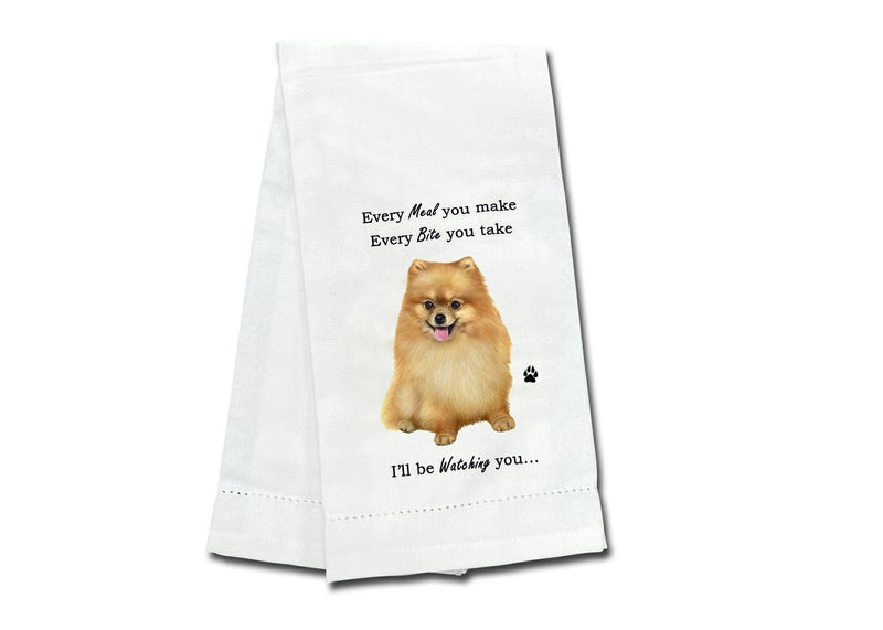 Pomeranian kitchen towel — Every Bite You Take, E&S Pets