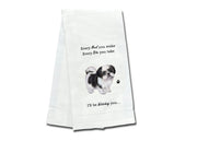 Shih Tzu (black & white puppy cut) kitchen towel — Every Bite You Take, E&S Pets