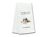 Shih Tzu (tan & white puppy cut) kitchen towel — Every Bite You Take, E&S Pets