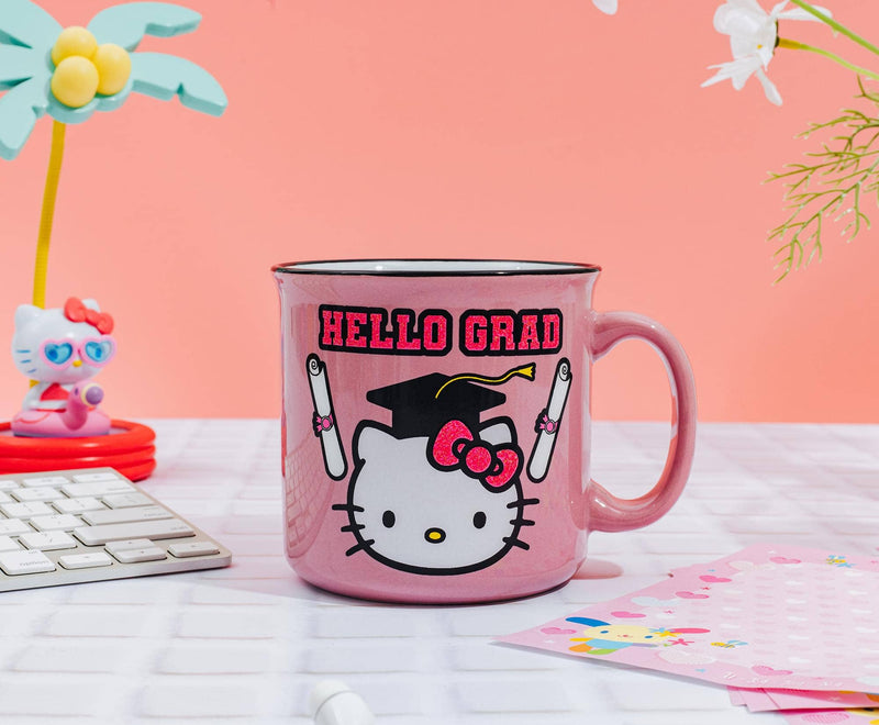 Hello Kitty "Hello Grad" 20oz Glitter Camper Mug