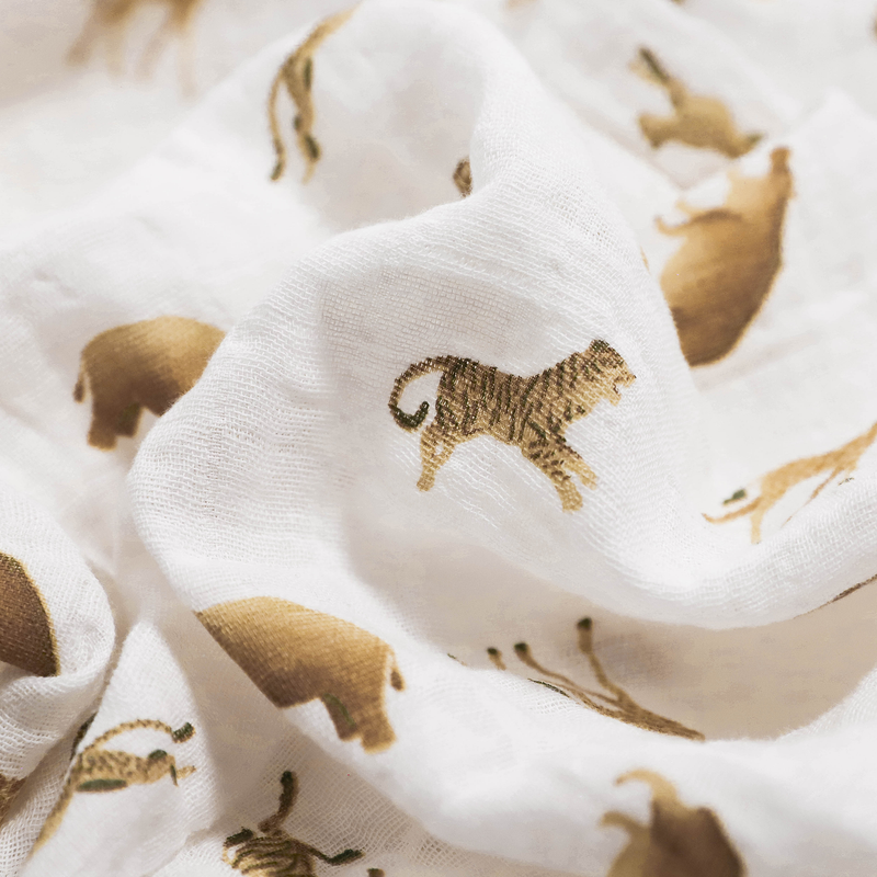 Organic Cotton Muslin Swaddle Blanket | Animal Crackers
