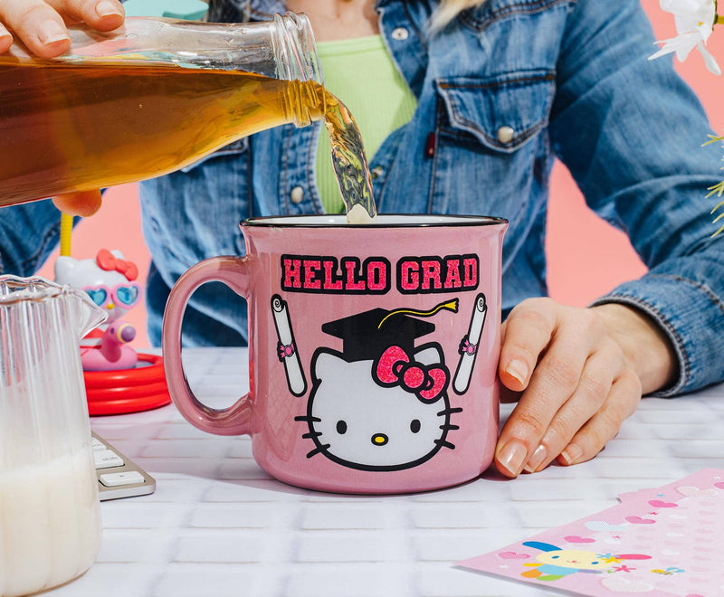 Hello Kitty "Hello Grad" 20oz Glitter Camper Mug