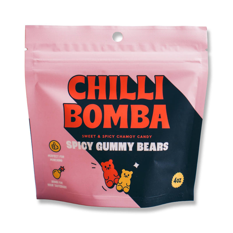 Chilli Bomba Spicy Gummy Bears Chili Chamoy Candy 4oz /12ct