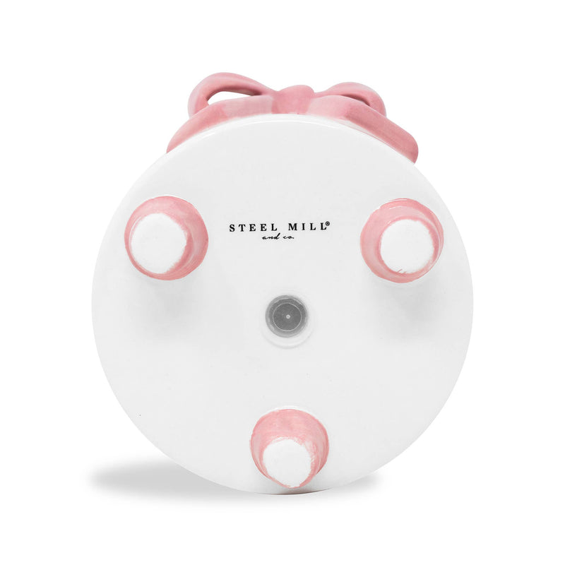 Footed Planter, Pink Bow