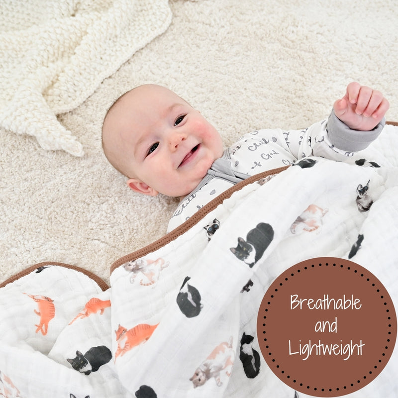Here Kitty Kitty Baby Toddler Muslin Blanket