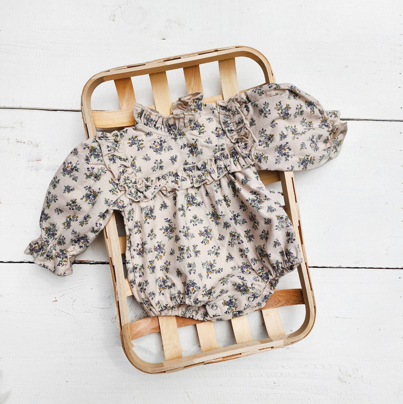 Viola Romper with Bow: 0-3 months