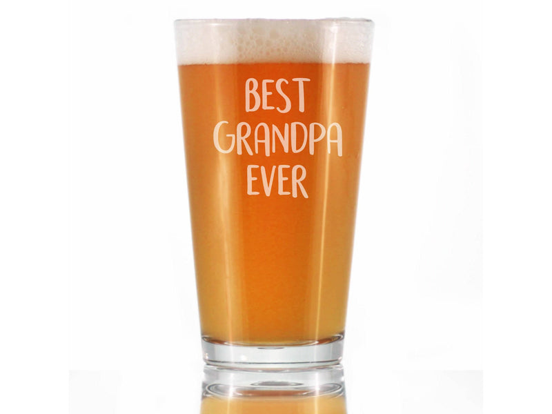 Best Grandpa Ever Pint Glass for Beer - Father's Day Gifts