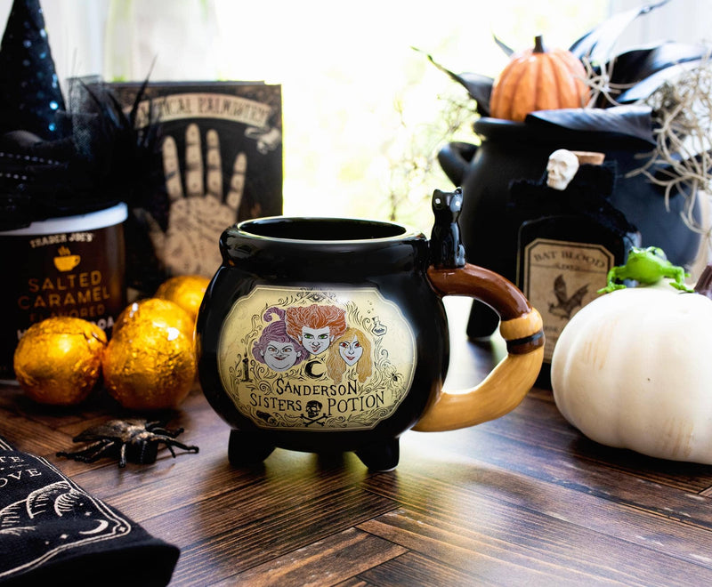 Hocus Pocus Sisters Cauldron Sculpted Ceramic Mug